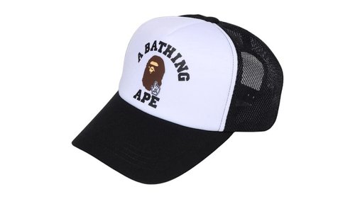 A Bathing Ape Go Ape Pointer College Mesh Cap - Black - 1L25-180-001