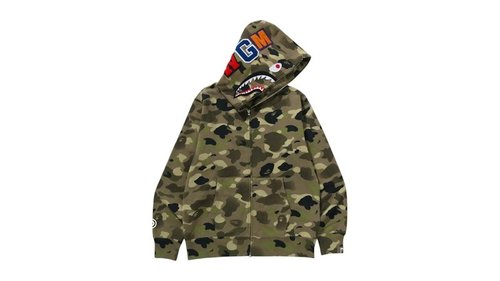 A Bathing Ape Gradation Camo Shark Full Zip Hoodie - Beige - 1L80-115-305