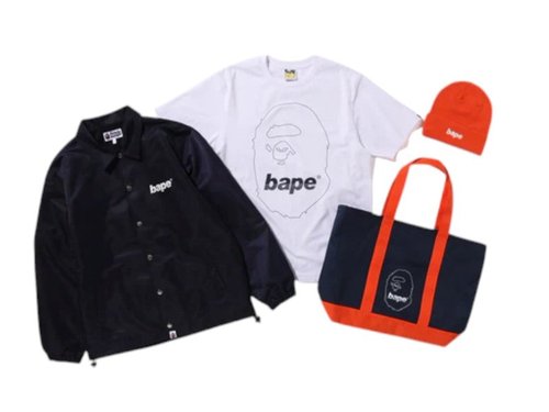 A Bathing Ape Happy New Year 2025 Bag Navy Backpack - Navy Blue - 1L20-182-009