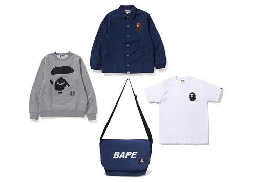 A Bathing Ape Happy New Year Classic Bag 2023 - Navy Blue/Grey/White - 1J20-182-002