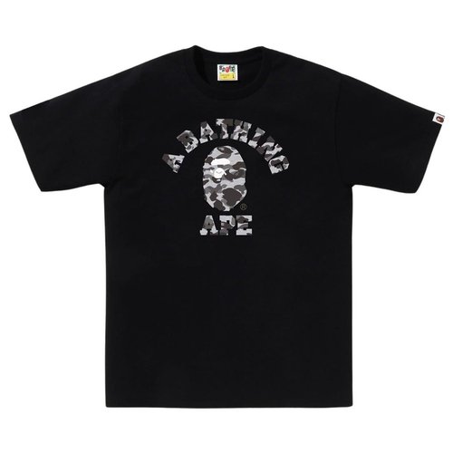 A Bathing Ape Heather Gray Camo College Tee black - Black - 1K80110044BLK
