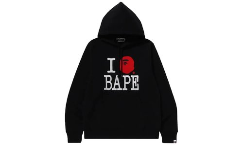 A Bathing Ape I Love Pullover Hoodie - 001PPK801005MBLK