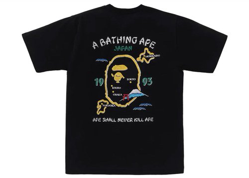 A Bathing Ape Japan Souvenir #2 Tee 'Black' | Solesense