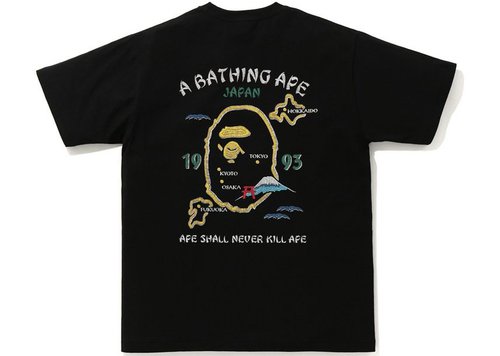 A Bathing Ape Japan Souvenir Tee SS21 'Black' | Solesense