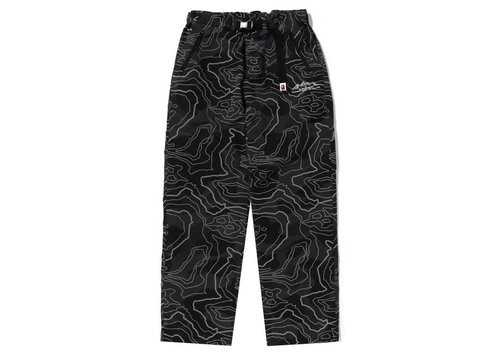 A Bathing Ape Layered Line Camo Track Pants - Black