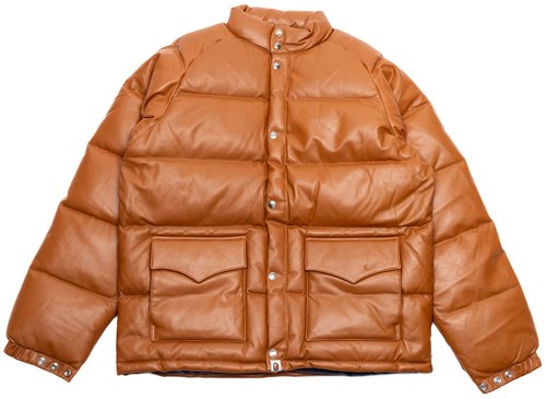 A Bathing Ape Leather Classic Down Jacket - Black - 001DNK801004M