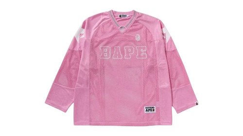 A Bathing Ape Line Camo logo Relaxed Fit Football Jersey - Black - 1L30-111-311