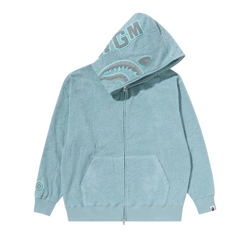 A Bathing Ape Line Camo Terry Towel Shark Zip Hoodie - 1K30-115-301