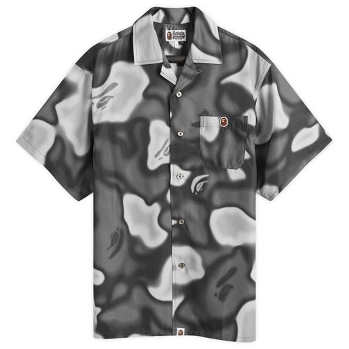 A Bathing Ape Liquid Camo Vacation Shirt - Black - 001SRK301004M-BLK