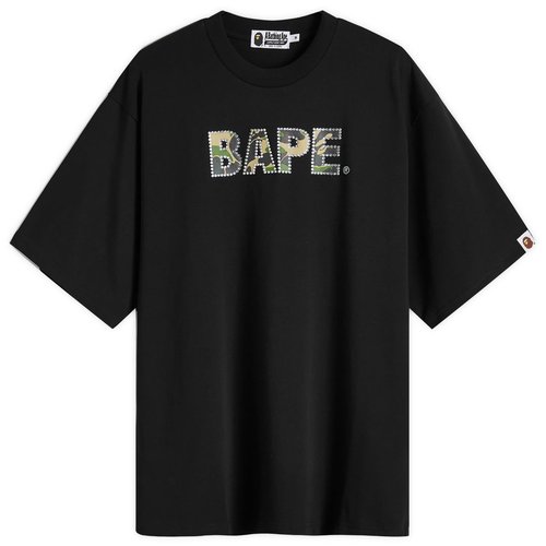 A Bathing Ape Rhinestone Logo Relaxed T-Shirt - Black - 001CSK801307M-BLK