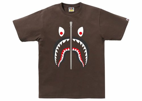 A Bathing Ape Mad Shark Tee Shirt - Brown
