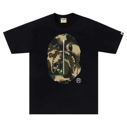 A Bathing Ape Map Camo Ape Head Shark Tee | Size M - White - 1L30-110-023