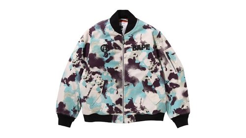 A Bathing Ape Map Camo Bomber Jacket - Green - 1L30-141-004