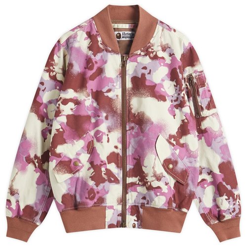 A Bathing Ape Map Camo Bomber Jacket - Pink - 001LJL302001L-PNK