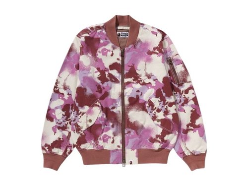 A Bathing Ape Map Camo Bomber Jacket - Pink - 1L30-240-001