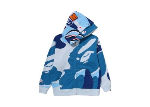A Bathing Ape Mega ABC Camo Double Shark Relaxed Fit Full Zip Hoodie - Green - 1L80-115-306