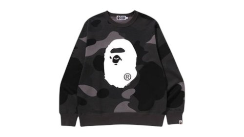 A Bathing Ape Mega Color Camo Big Ape Head Crewneck Sweatshirt - Grey - 1L80-113-010
