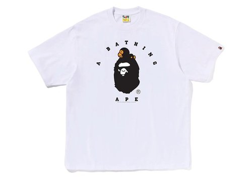 A Bathing Ape Milo College Relaxed Fit Tee - Grey - 2K80-110-301