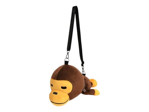 A Bathing Ape Milo Plush Crossbody Bag - Brown