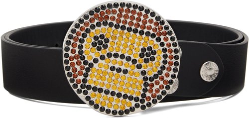 A Bathing Ape Milo Rhinestone Belt - Black - 002BTL801001M