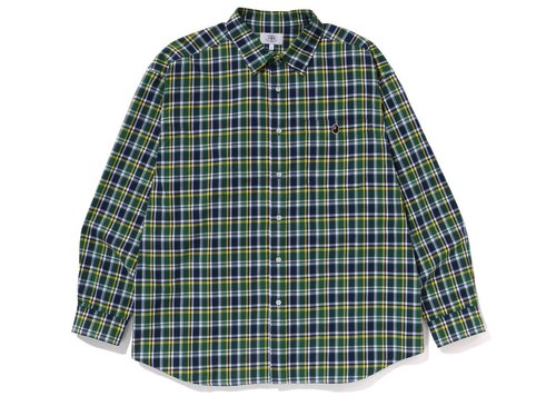 A Bathing Ape Mini Check Loose Fit Shirt | Size XL - Red - 1J30-131-002
