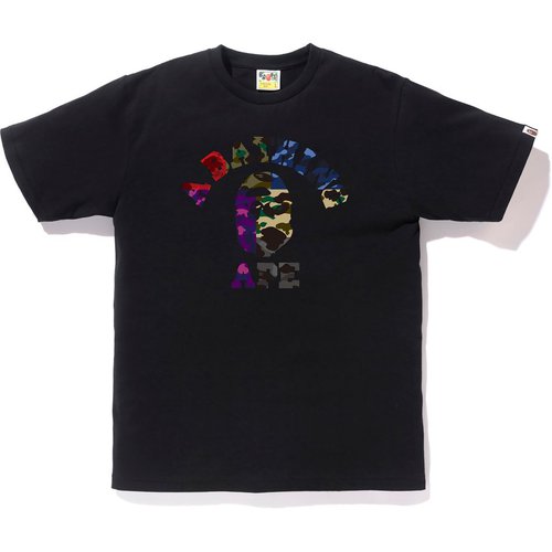 A Bathing Ape Mix Camo College Tee Shirt - Black