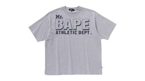 A Bathing Ape Logo Tee - Gray - 7K80-109-301