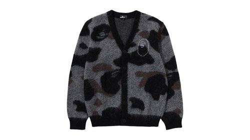 A Bathing Ape Mr.Bathing Ape Camo Mohair Jacquard Cardigan - Multicolor - 7K80-120-304