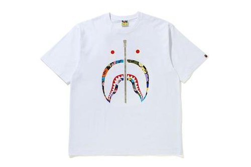 A Bathing Ape Camo Shark Relaxed Tee Shirt - White