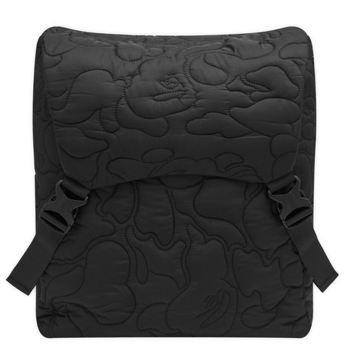 A Bathing Ape Neon Camo Quilted Backpack - Black - 001BAK301003M-BLK