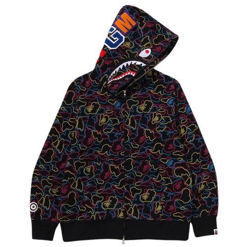 A Bathing Ape Neon Camo Shark Full Zip Hoodie multi - Multi - 1L30115009MUL