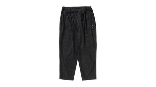 A Bathing Ape One Point 1 Pleat Elasticated Denim Pants - Light Indigo - 1L80-150-305