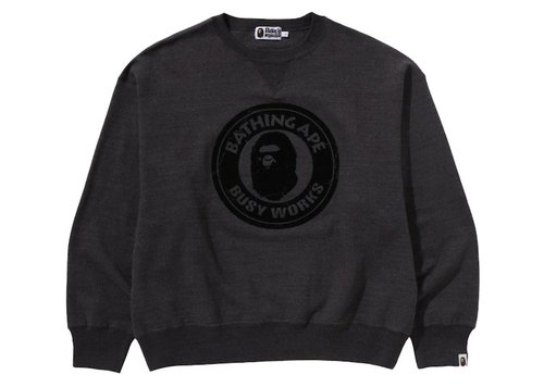 A Bathing Ape Over Dye Busy Works Relaxed Fit Crewneck Sweatshirt - Green - 1K80-113-007