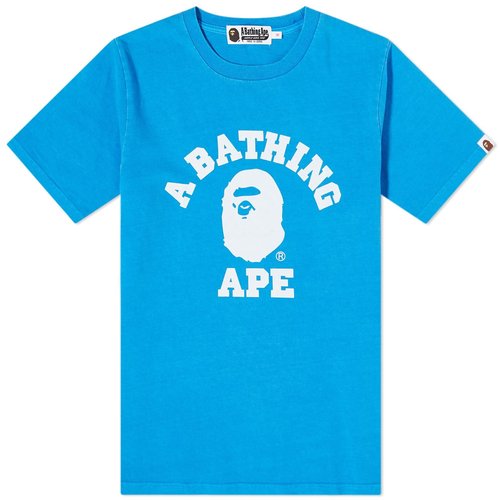 A Bathing Ape Overdye College T-Shirt - Blue - 001CSJ302012L-BLE