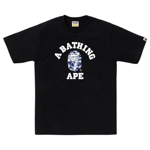 A Bathing Ape Palm Tree Camo College Tee black blue - Black/Blue - 1L30110025BK9