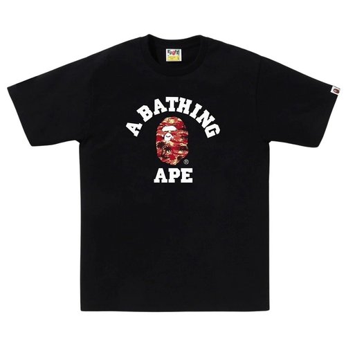 A Bathing Ape Palm Tree Camo College Tee black red - Black/Red - 1L30110025BKB