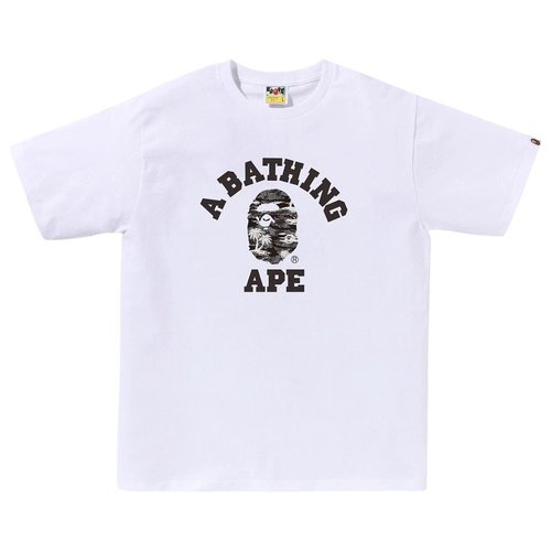 A Bathing Ape Palm Tree Camo College Tee white black - White/Black - 1L30110025WH2