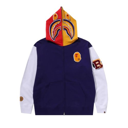 A Bathing Ape Shark Full Zip Hoodie 'Navy' - 1G30-115-002 | Solesense