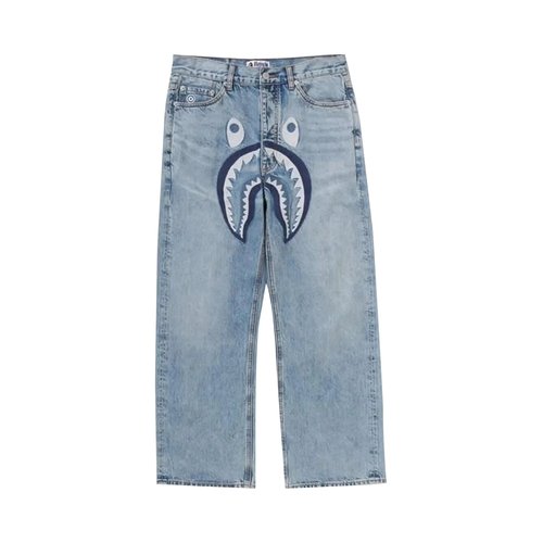 A Bathing Ape Shark Relaxed Fit Denim Pants - 1M30150302LIGHTINDIGO