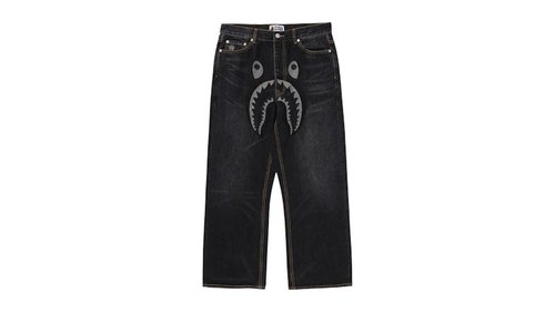 A Bathing Ape Shark Relaxed Fit Denim Pants - Indigo - 1M30-150-302
