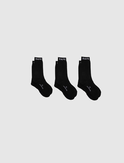 A Bathing Ape Socks 3-Pack - 001SOL301004M-BLK