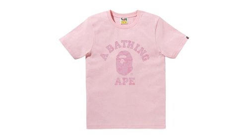 A Bathing Ape Solid Camo College Tee | Size S - White Blue - 1L30-210-032