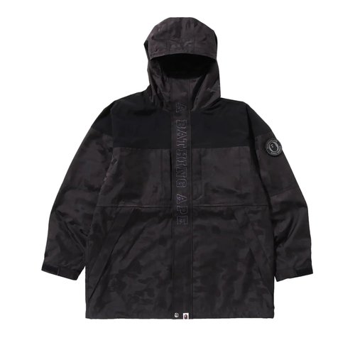 A Bathing Ape Solid Camo Jacquard Long Coat - Black - 1K80-140-011
