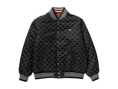 A Bathing Ape Solid Camo Jacquard Nylon Reversible Bomber Padded Jacket - Black
