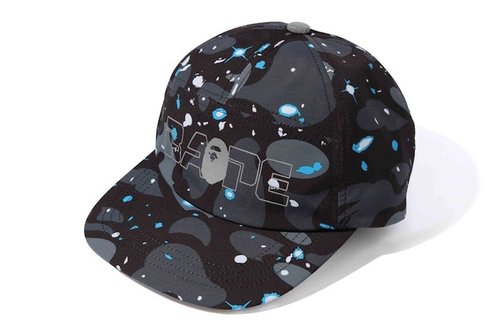 A Bathing Ape Space Camo Cap - Black