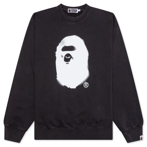 A Bathing Ape Spray Ape Garment Dyed Crewneck 'Purple