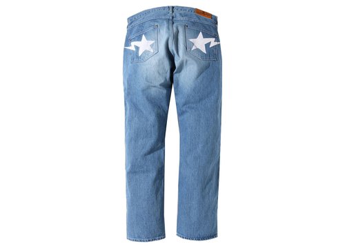 A Bathing Ape Sta Loose Fit Denim Pants - Light Indigo