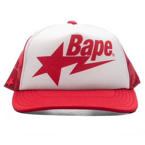 A Bathing Ape STA Mesh Cap - Red - 001CPK801009M-RED