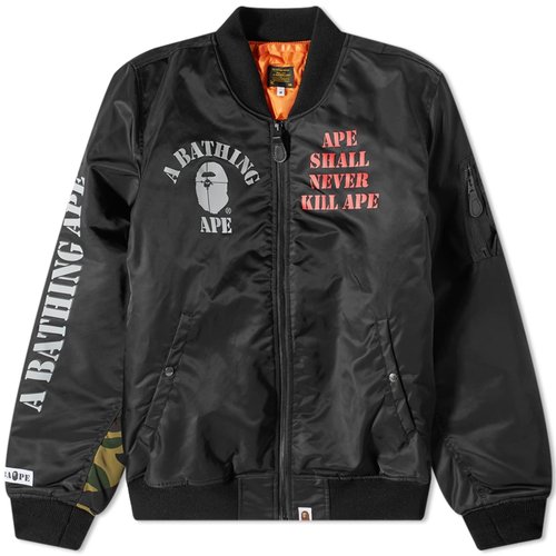 A Bathing Ape Stencil Loose FITA-1 Jacket - Black - 001HJI801007M-BLK