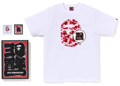 A Bathing Ape Store Hiroshima A Bathing Ape 30th Anniversary Ape Head Tee Shirt Set - White - 1J22-110-025